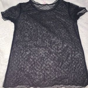 NWOT Victoria’s Secret mesh polka dot shirt